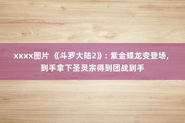 xxxx图片 《斗罗大陆2》: 紫金蝶龙变登场， 到手拿下圣灵宗得到团战到手
